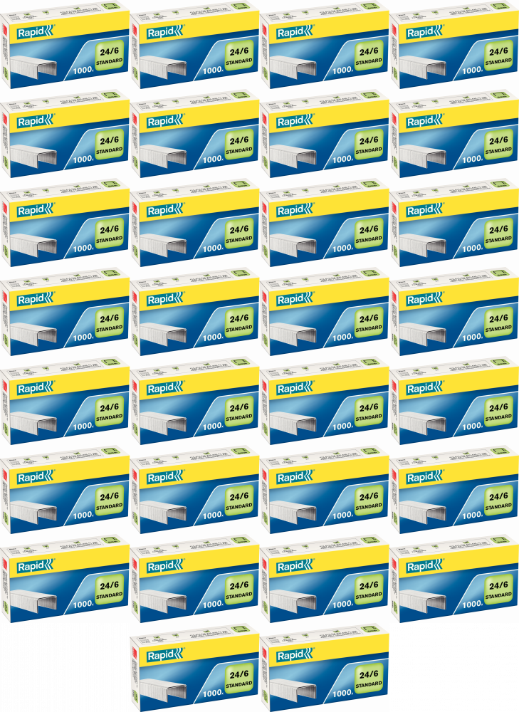 50x Zszywki Rapid Standard, 24/6 1M, 1000 sztuk, srebrny