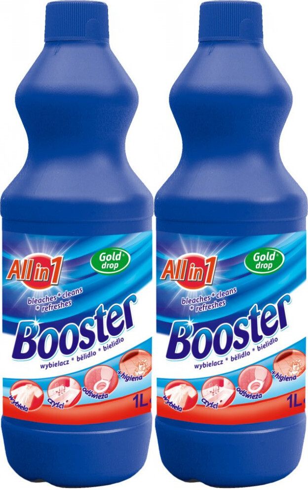 2x Wybielacz do tkanin Booster Gold Drop, antybakteryjny, 1l