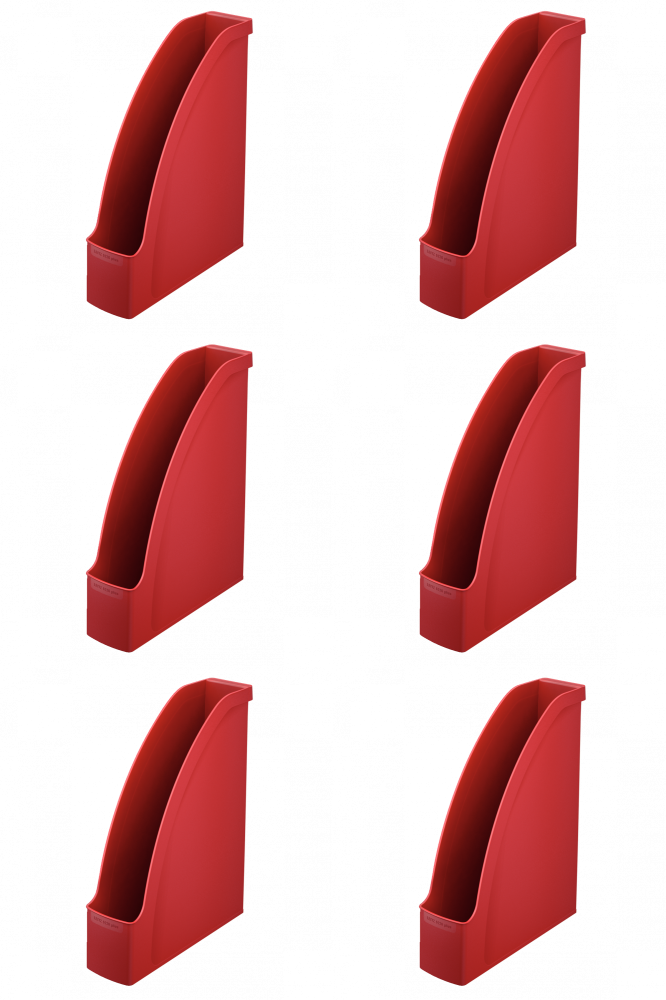 6x Organizer na dokumenty Leitz Plus, A4, 70mm, do 700 kartek czerwony