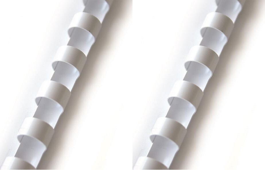 2x Grzbiety do bindowania Argo, plastik, 10mm, 100 sztuk, biały