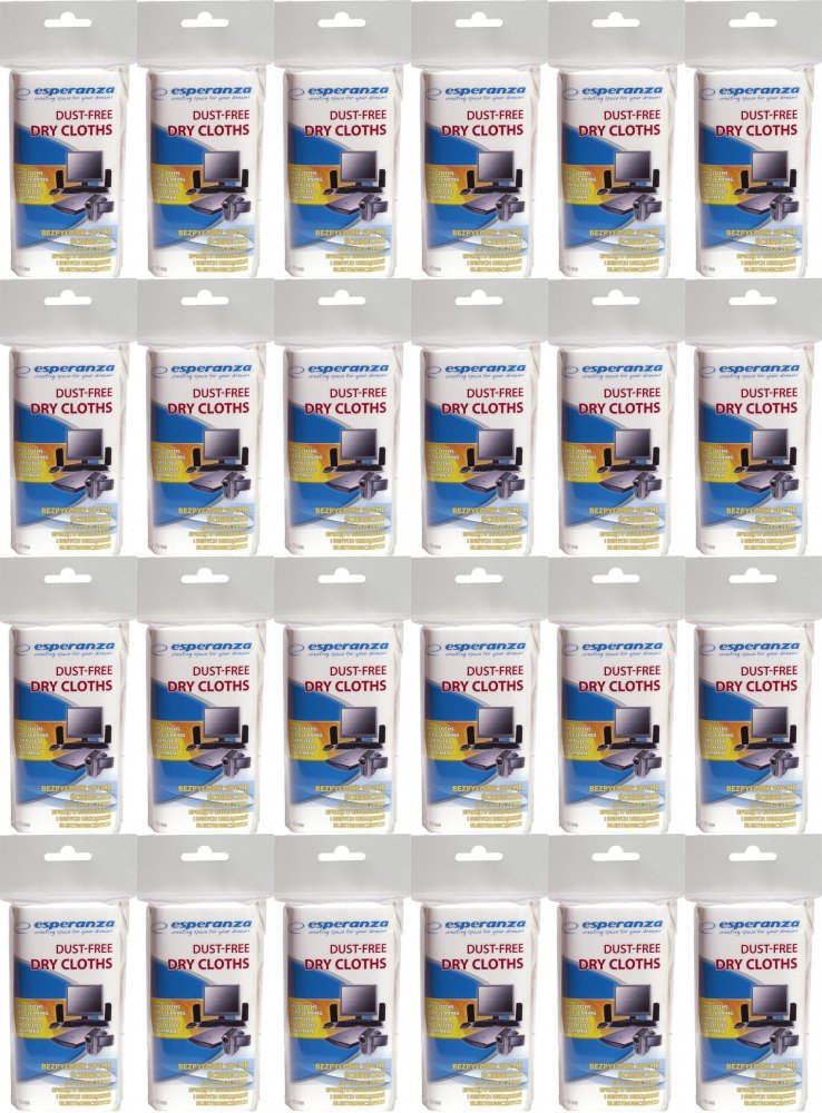 24x Chusteczki bezpyłowe suche Esperanza, 24 sztuki