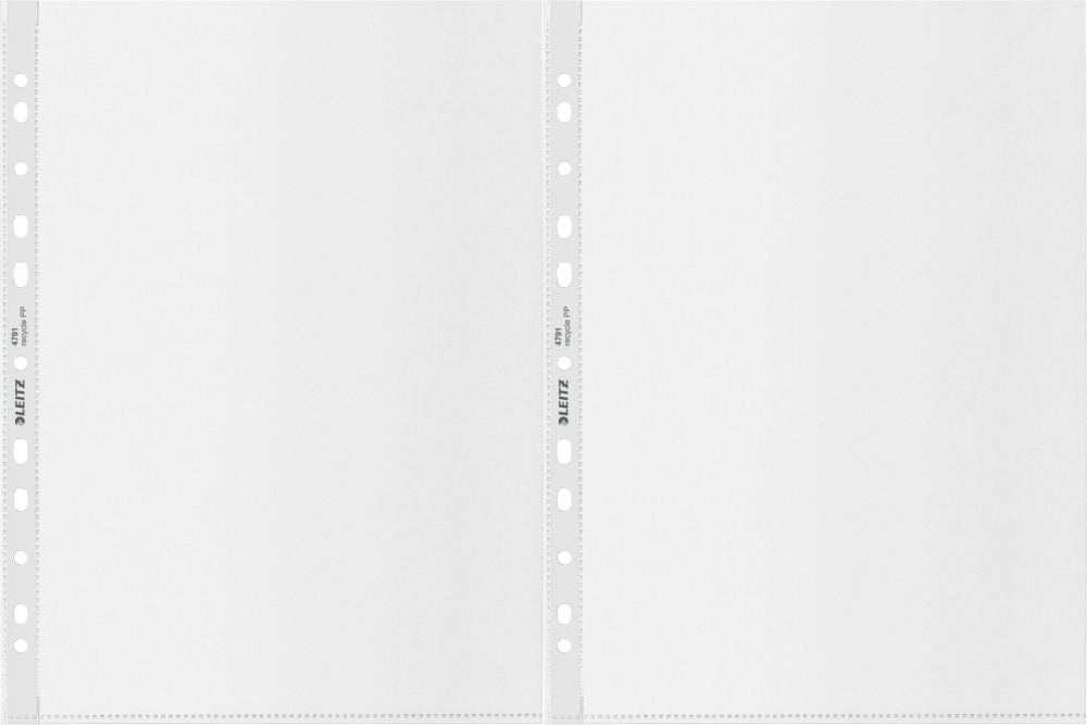 2x Koszulki groszkowe Leitz Recycle, A4, 100μm, 100 sztuk, transparentny