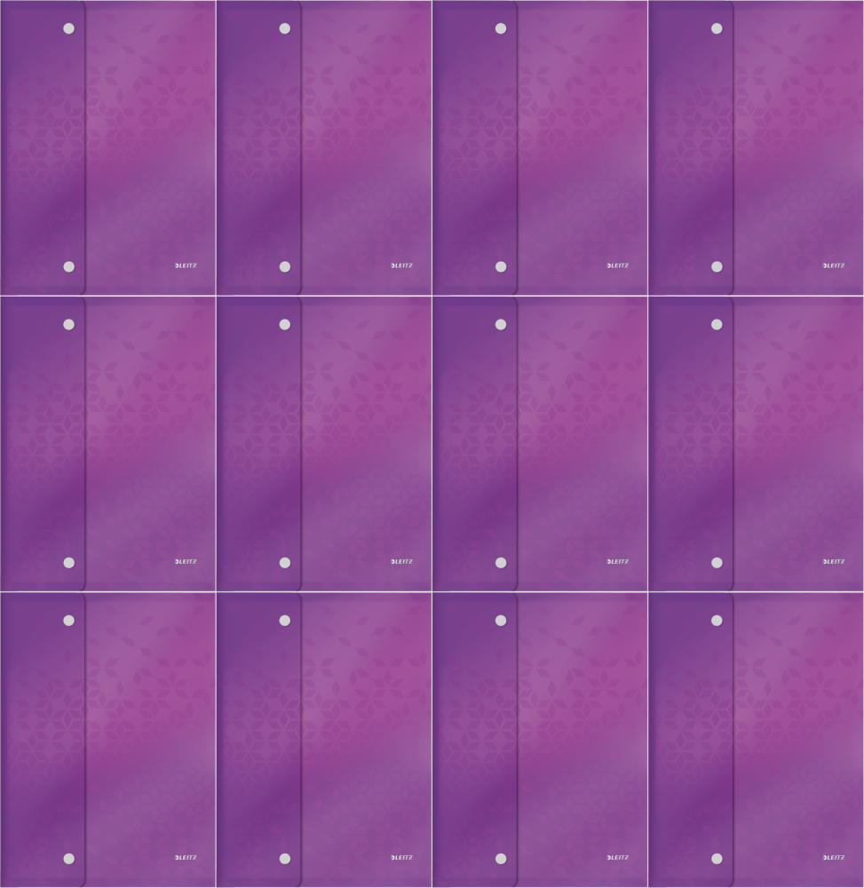 12x Teczka kopertowa Leitz Wow, A4, na zatrzask, mix kolorów