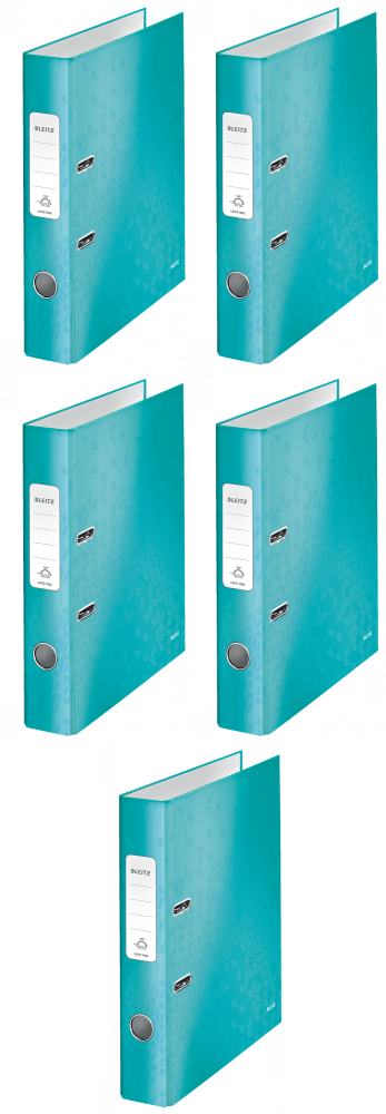 5x Segregator A4 Leitz Wow 180°, 50mm, do 350 kartek turkusowy