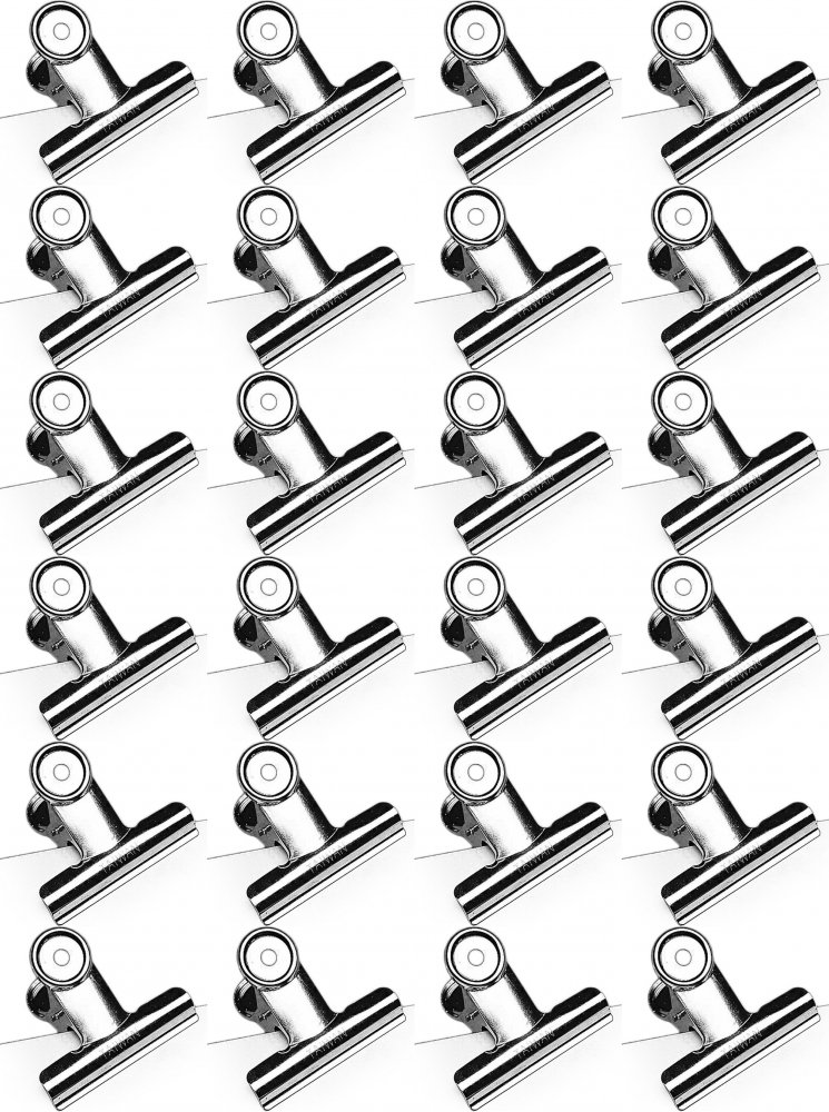 24x Klip biurowy Leniar, 60mm, 1 sztuka, srebrny