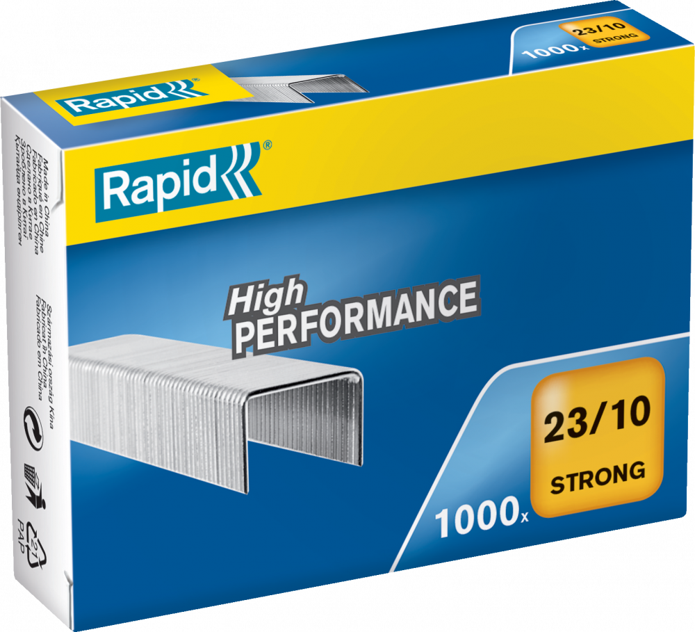 Zszywki Rapid Strong, 23/10 1M, 1000 sztuk, srebrny