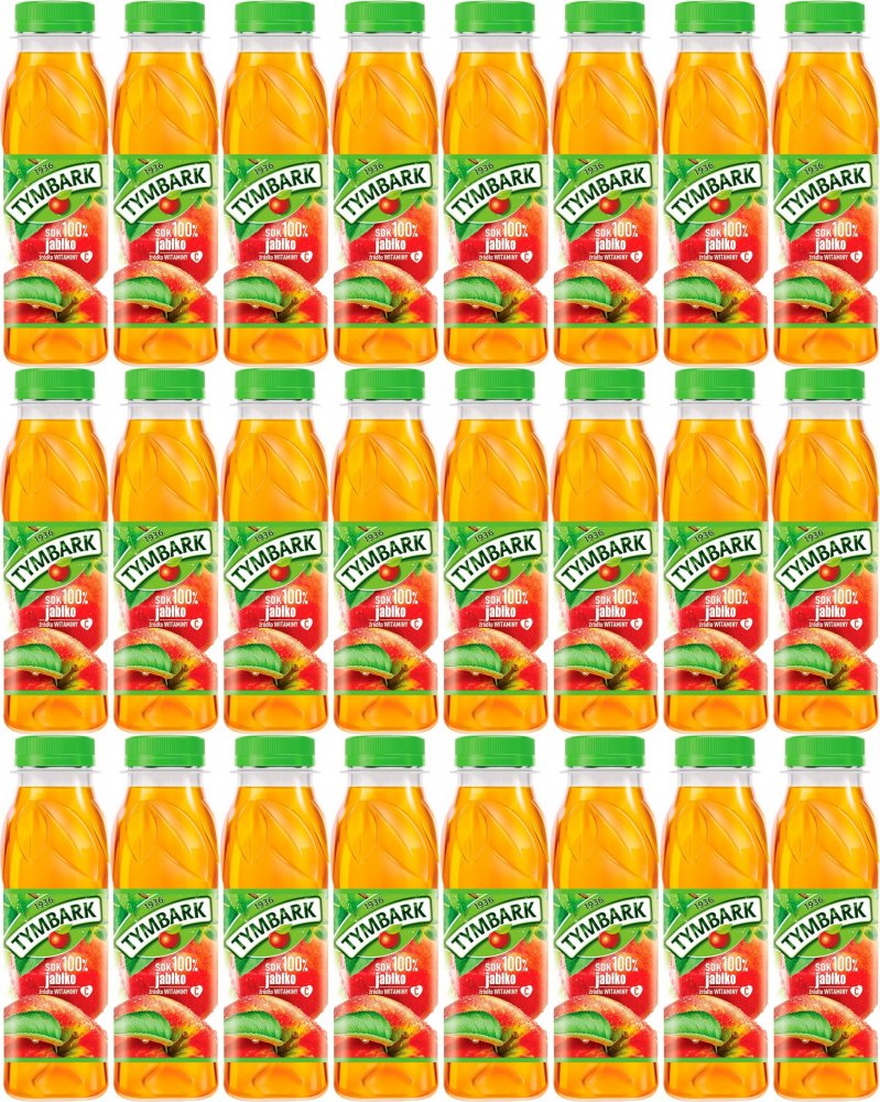 24x Sok jabłkowy Tymbark, butelka PET, 0.3l