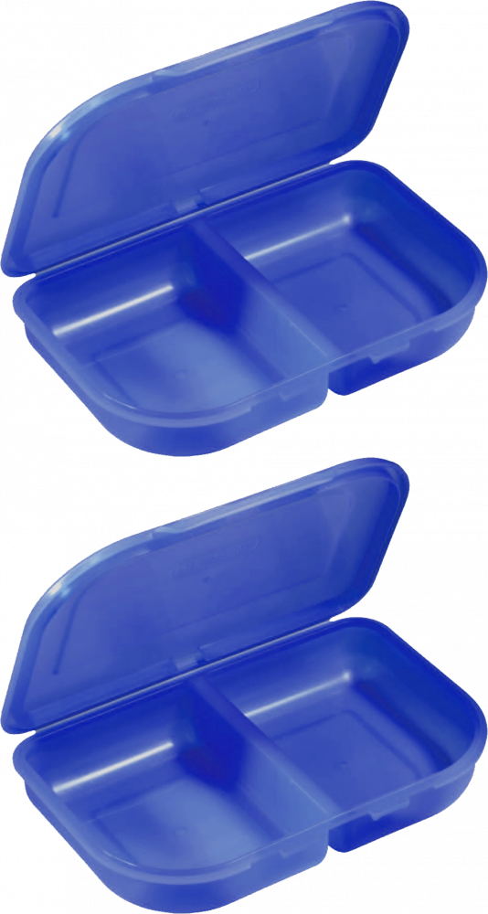 2x Lunchbox Herlitz, 2 komory, 23x15.5x4cm, niebieski