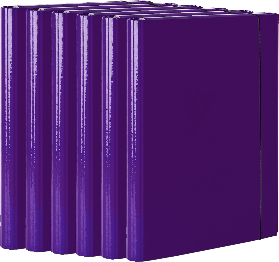 6x Teczka skrzydłowa z gumką VauPe, A4, 40mm, fioletowy