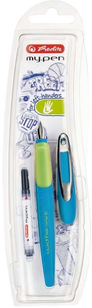 Pióro wieczne Herlitz, my.pen, dla leworęcznych, L, niebiesko-zielony