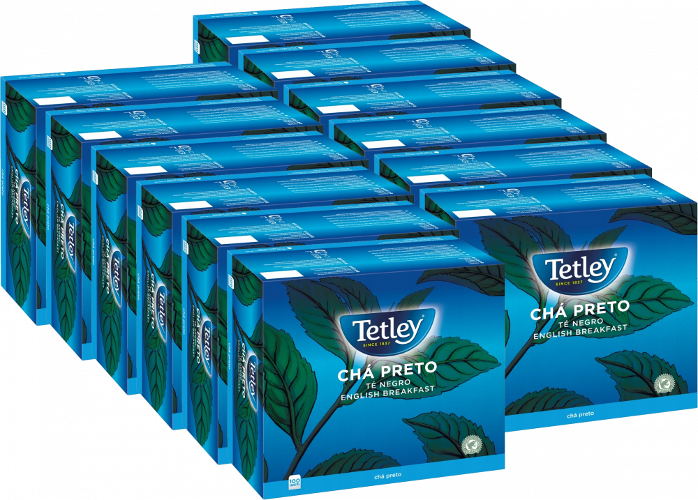 12x Herbata czarna w torebkach Tetley English Breakfast, 100 sztuk x 1.5g