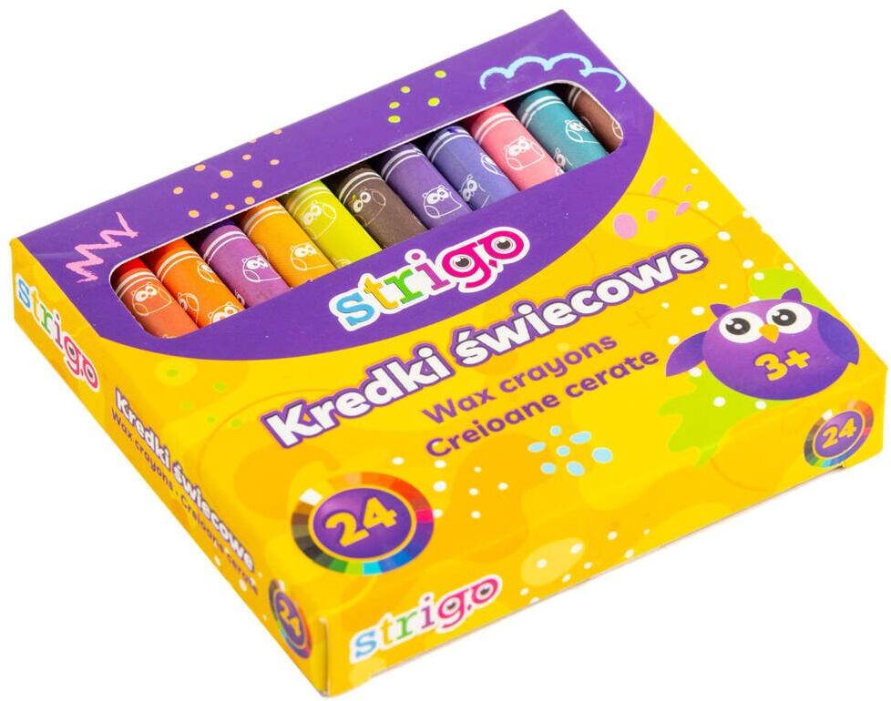 Kredki świecowe Strigo, 24 sztuki, mix kolorów
