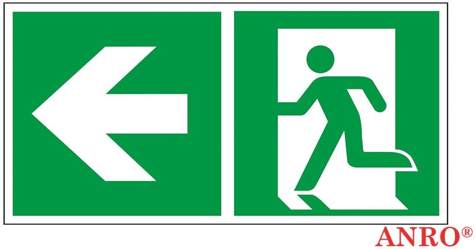 Znak ewakuacyjny Anro Z-E001-1 FS, samoprzylepny, 150x300mm