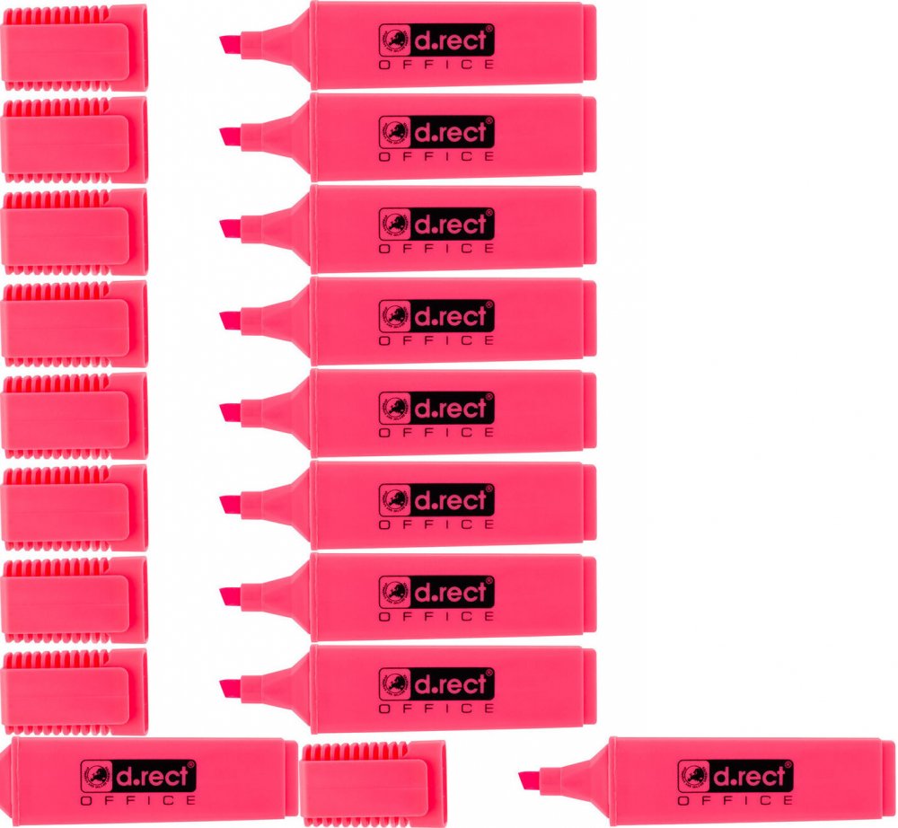 10x Zakreślacz D.Rect, 1127, ścięta, 5mm, różowy