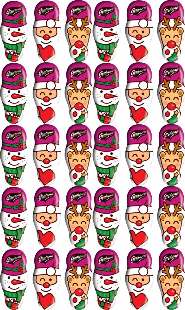 10x Figurka Goplana, nadziewana, karmelowy w czekoladze, 1 sztuka, 30g