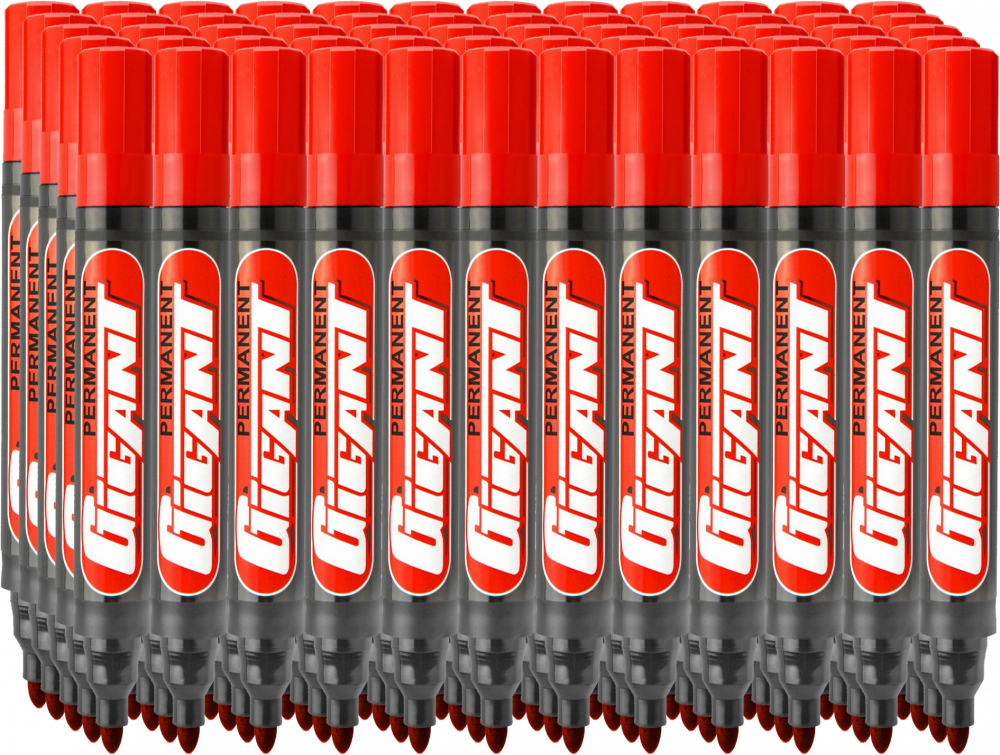60x Marker permanentny Kamet, Gigant, okrągła, 5.2mm czerwony