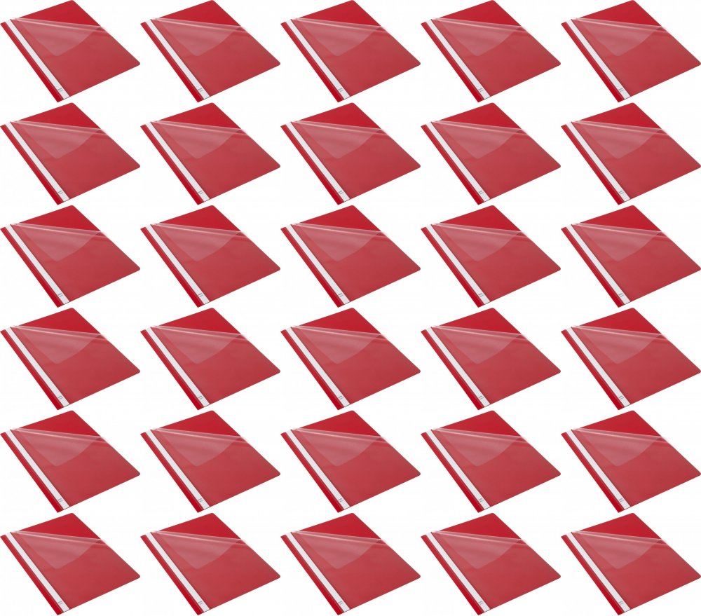 200x Skoroszyt plastikowy bez oczek Bantex Budget, A4, do 200 kartek, czerwony