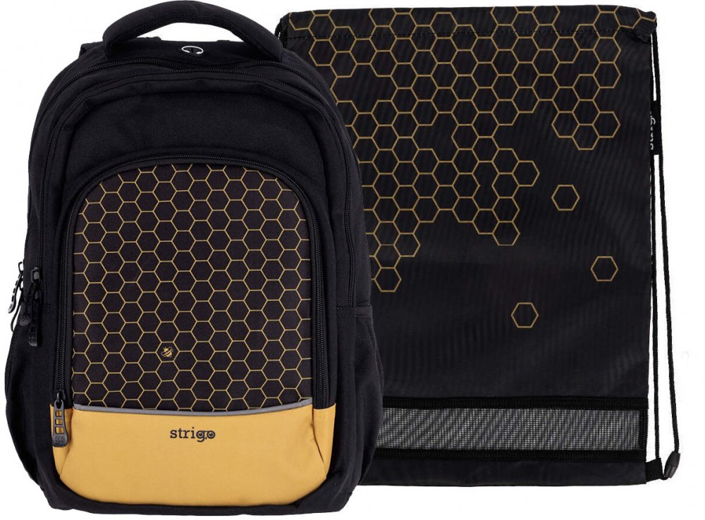 Zestaw: Plecak szkolny Misty + Worek na buty Strigo Plaster Miodu