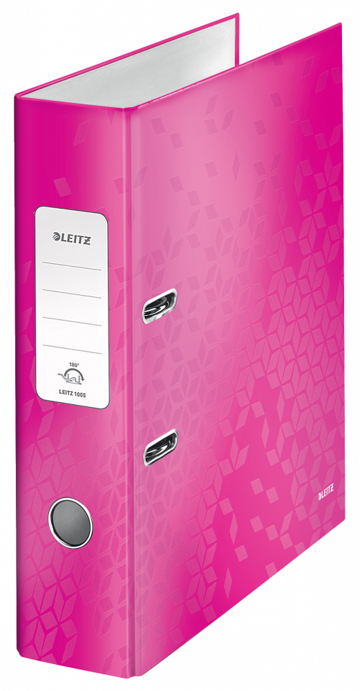 Segregator A4 Leitz Wow 180°, 80mm, do 600 kartek, różowy