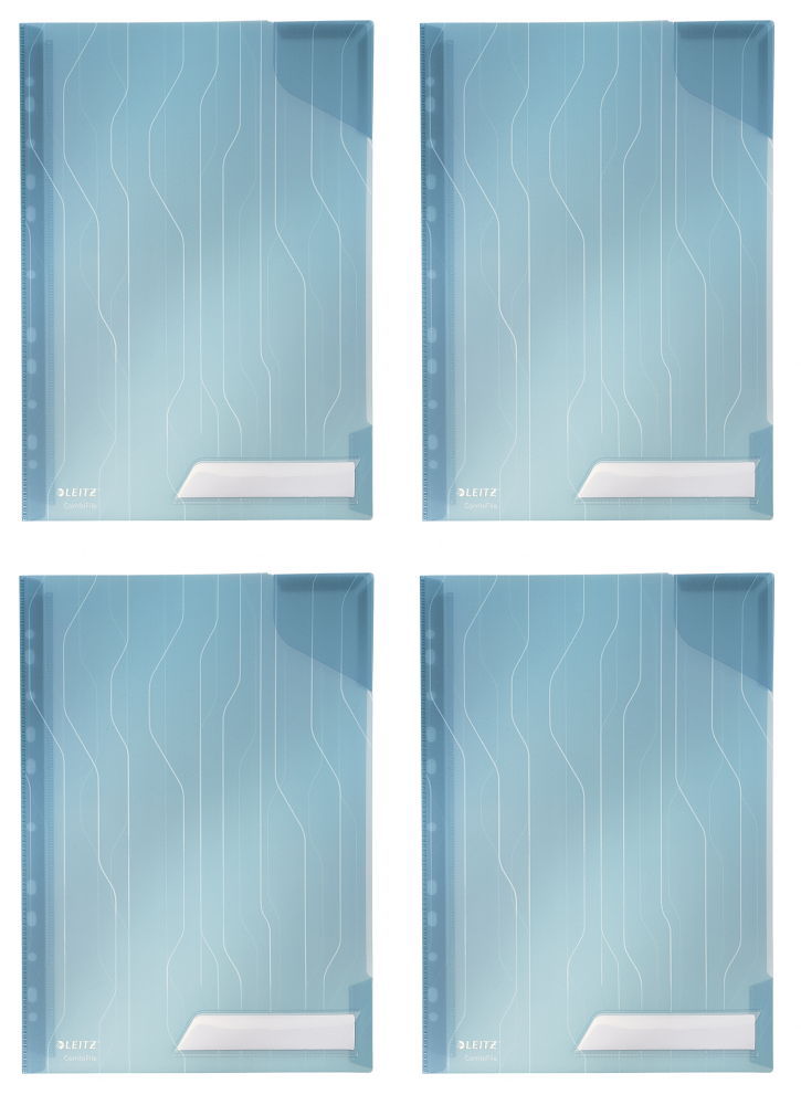 4x Folder groszkowy Leitz CombiFile, A4, do 40 kartek, 200μm, 5 sztuk, niebieski