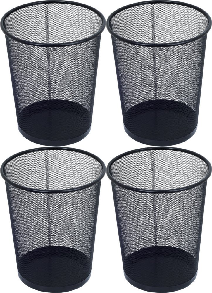 4x Kosz na śmieci Grand GR-018, metalowy, 19l, czarny