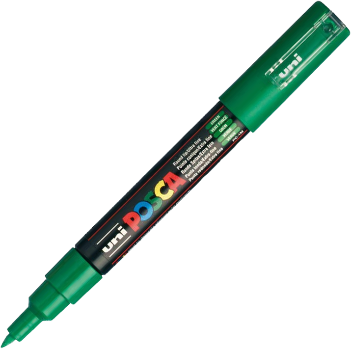 Marker Posca PC-1M, z farbą plakatową, okrągła, 0.7mm, zielony