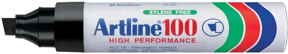 Marker permanentny Artline AR-100, napełnialny, ścięta, 7.5–12 mm, czarny