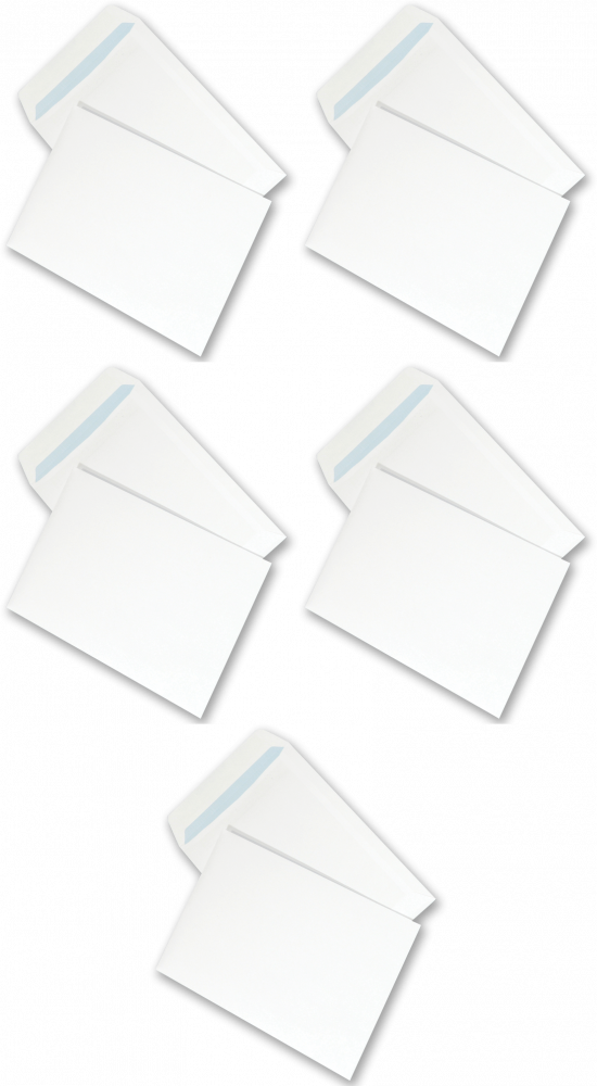 5x Koperta standardowa NC, B5, samoklejąca SK, 50 sztuk, biały