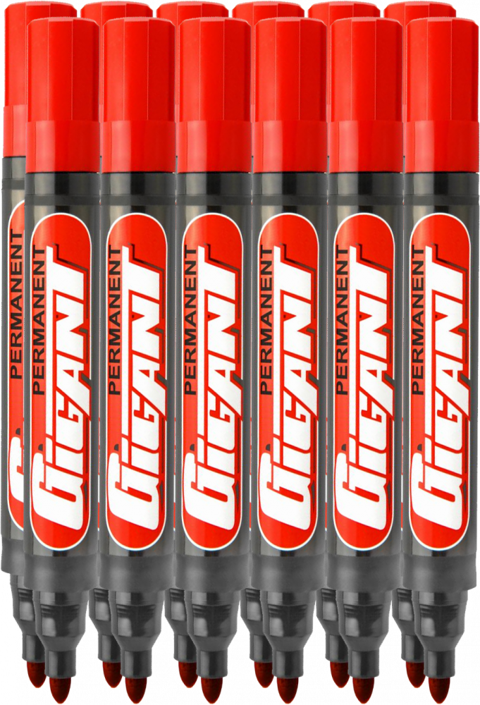 12x Marker permanentny Kamet, Gigant, okrągła, 5.2mm czerwony