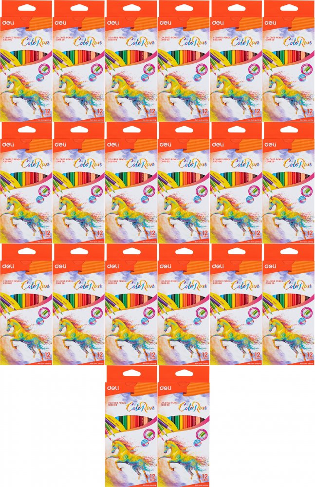 20x Kredki ołówkowe Deli Colorun EC00300, 12 sztuk, mix kolorów
