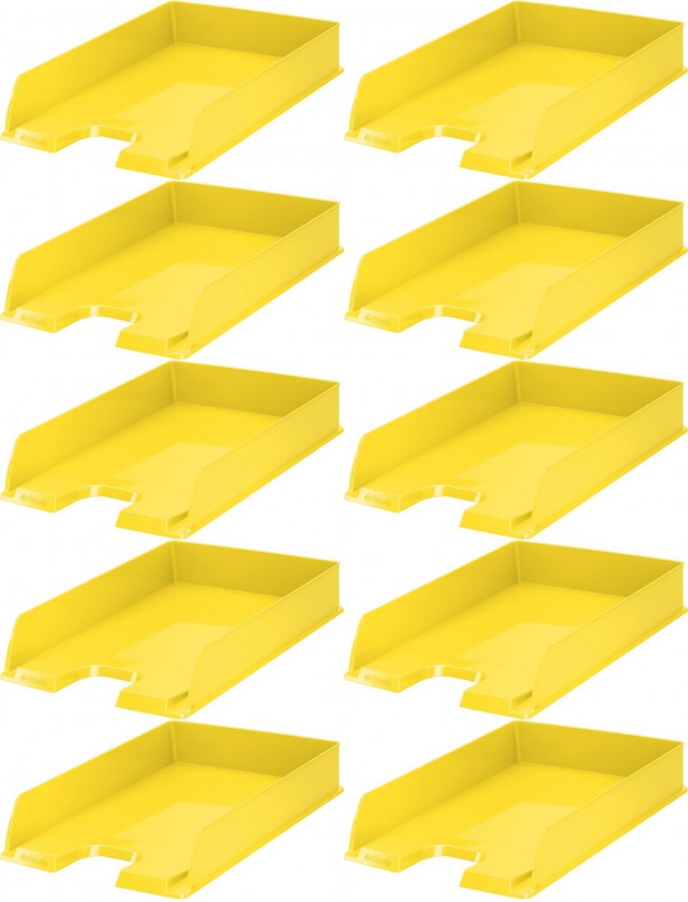 10x Półka na dokumenty Esselte Europost Vivida, A4, plastikowa, żółty