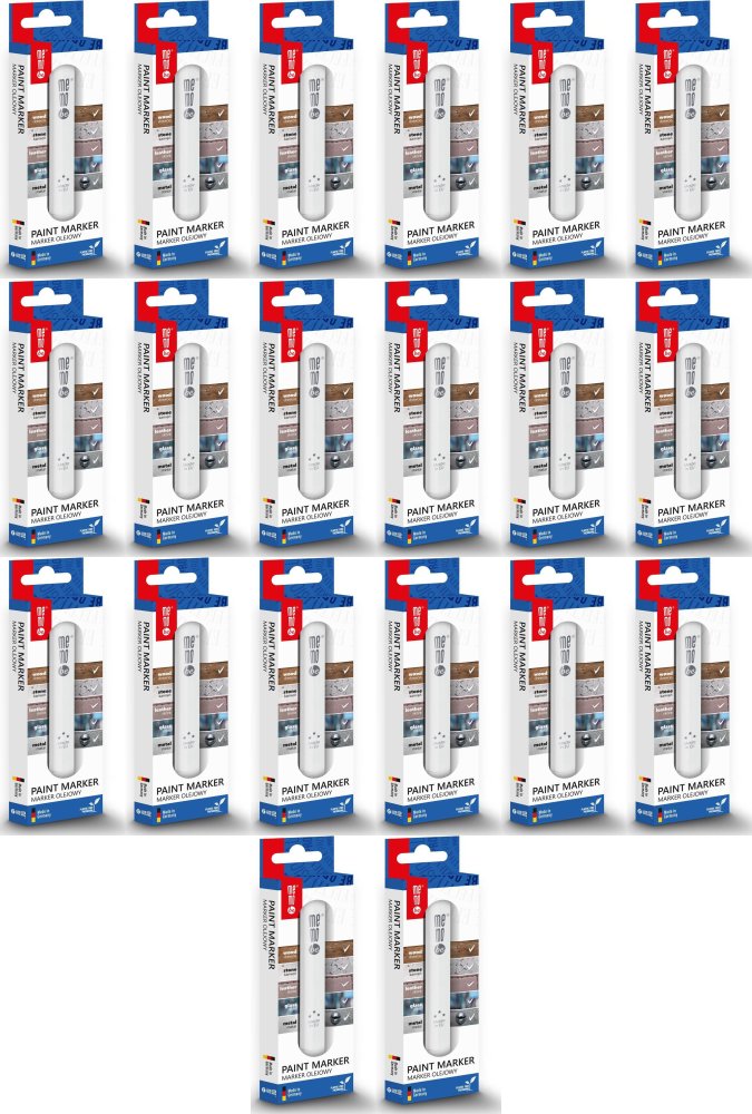 20x Marker olejowy MemoBe MM301, okrągła, 2-4mm, biały, w opakowaniu z zawieszką