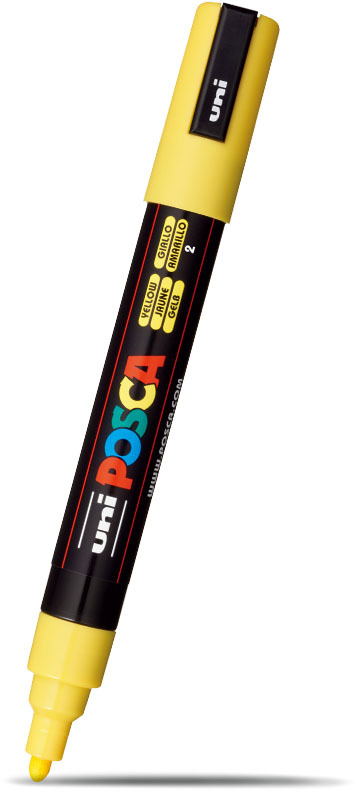 Marker Posca PC-5M, z farbą plakatową, okrągła, żółty