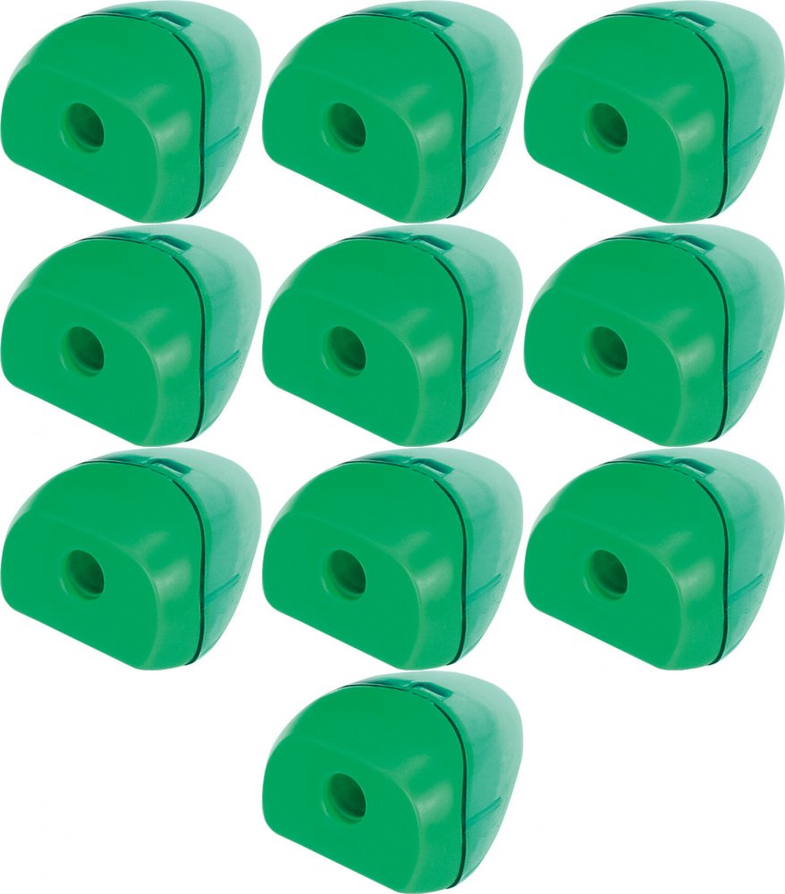 10x Temperówka z pojemnikiem Fiorello, plastik, 1 otwór, mix kolorów