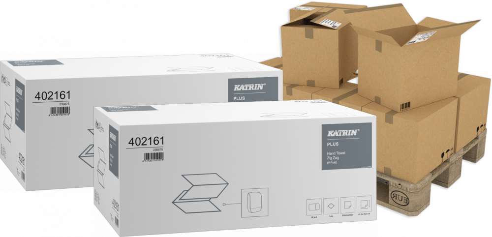 40x Ręcznik papierowy Katrin Plus 402161, jednowarstwowy, w składce ZZ, 20x200 listków, biały naturalny