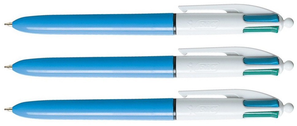 3x długopis automatyczny Bic, 4 Colours, 4 wkłady, 1.0mm, mix kolorów