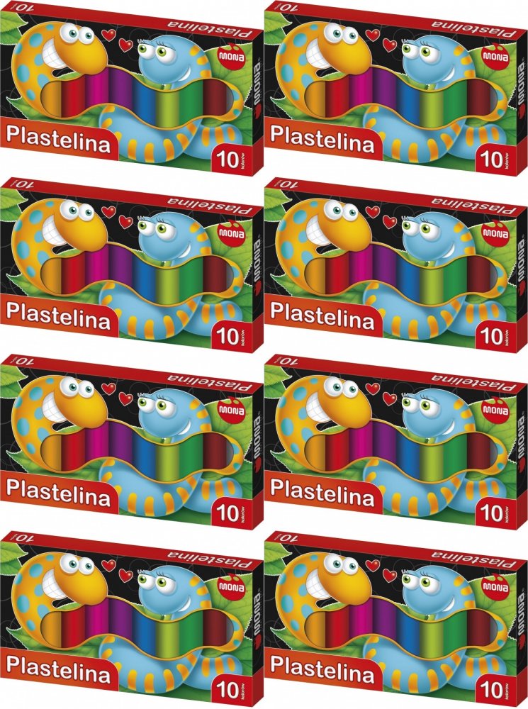 8x Plastelina Mona, 10 sztuk, mix kolorów