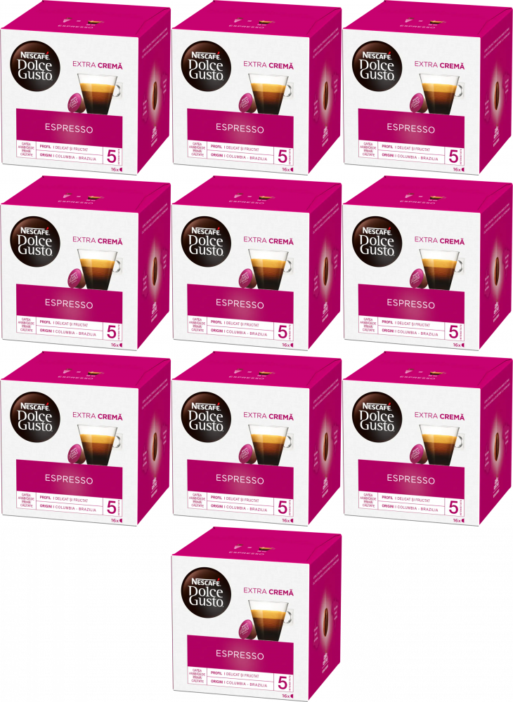 10x Kapsułki do ekspresu Nescafe Dolce Gusto Espresso Extra Crema, 16 sztuk
