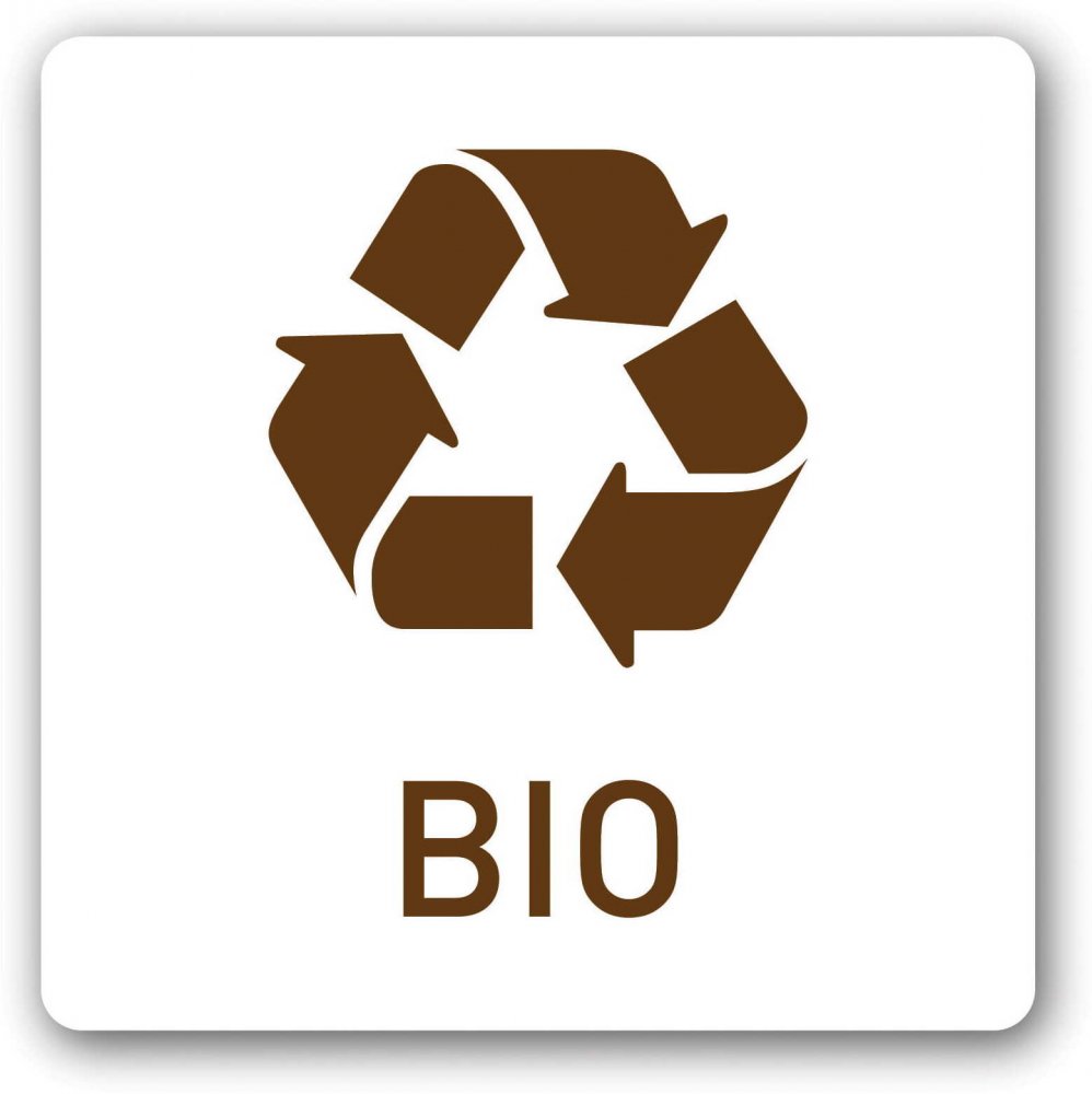 Etykieta (naklejka) na kosz do segregacji, recykling BIO, 12x12cm, 1 sztuka