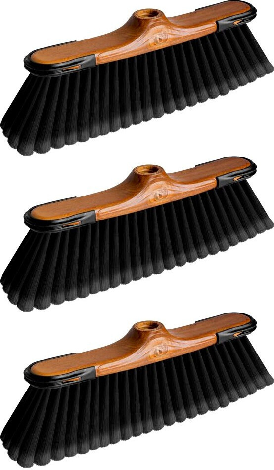 3x Miotła York Grand, 34cm, brązowy - końcówka