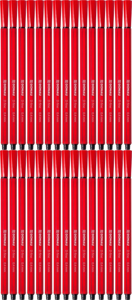 120x Cienkopis Donau D-Fine, 0.4mm, czerwony