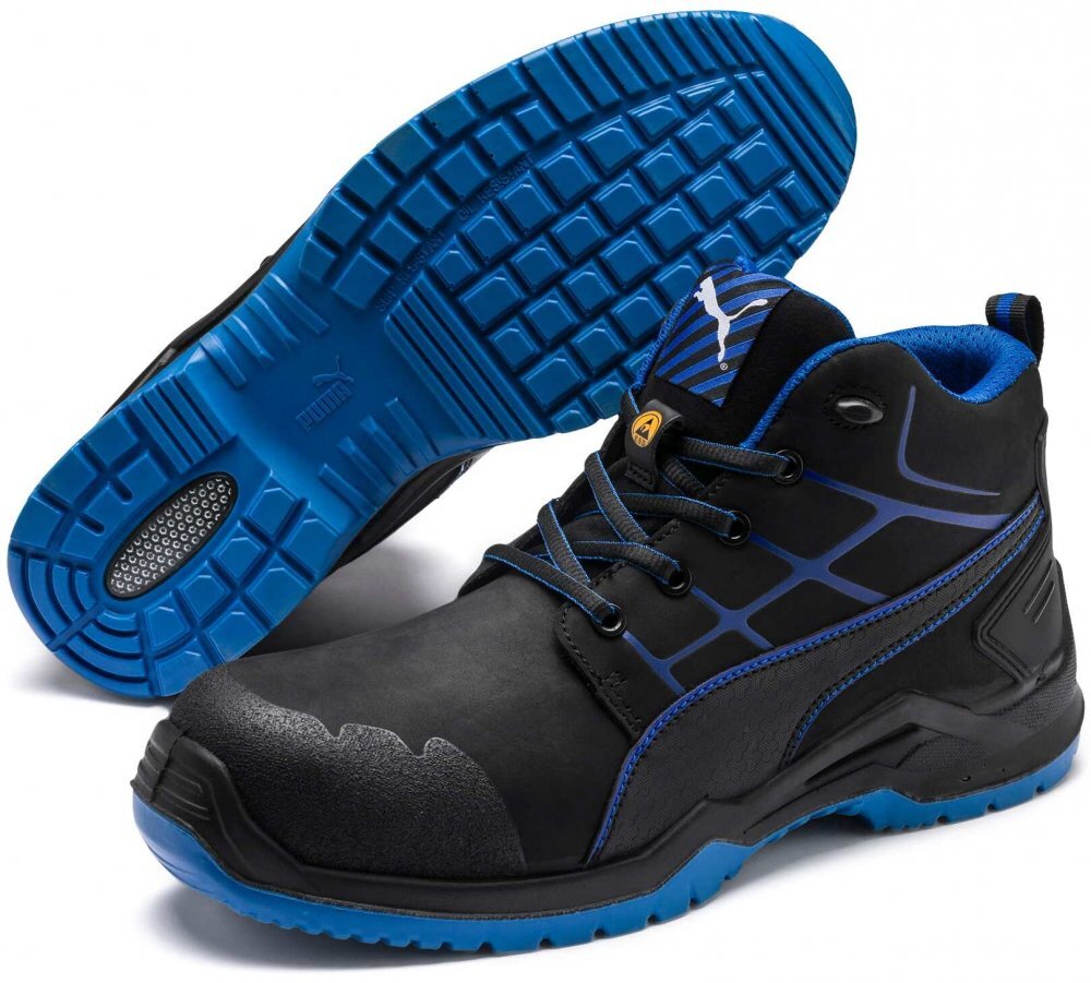 Buty ochronne Puma Krypton Blue Mid SD S3, rozmiar 43, czarno-niebieski
