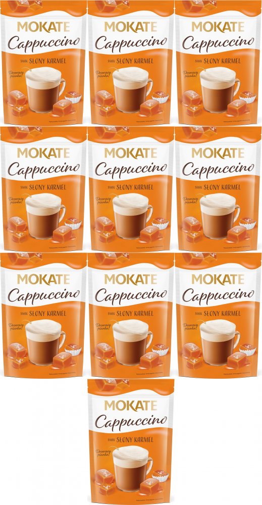 10x Kawa rozpuszczalna Mokate Cappuccino, słony karmel, 110g