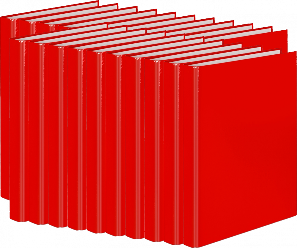 20x Segregator ringowy VauPe, A4, szerokość grzbietu 25mm, 4 ringi, czerwony