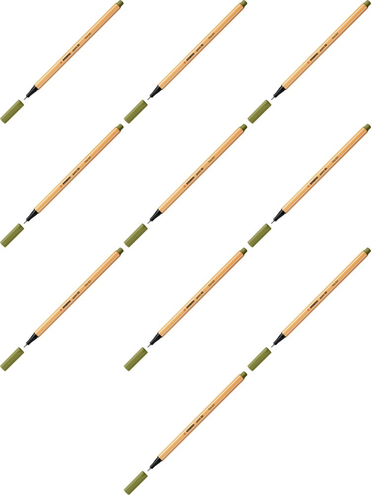 10x Cienkopis Stabilo Point 88/37, 0.4mm, zieleń błotna