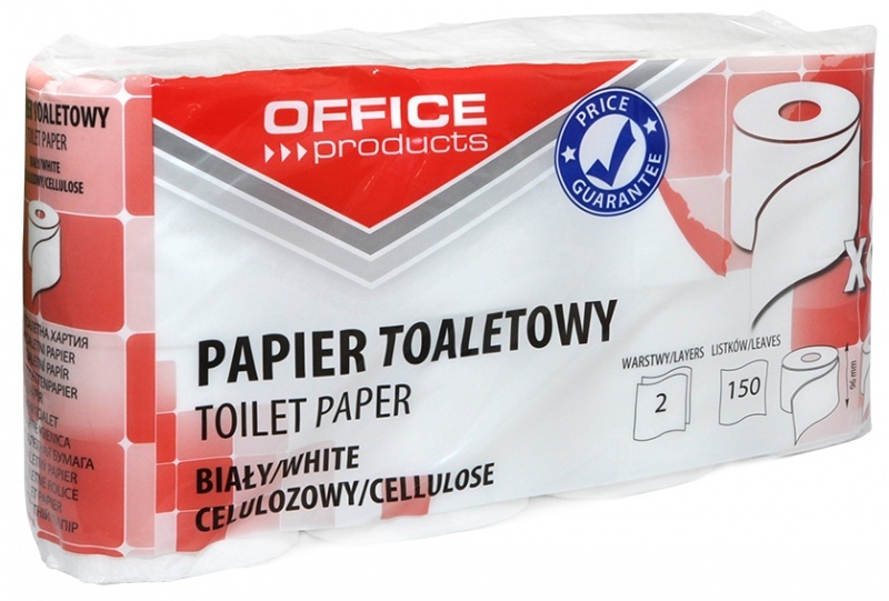 Papier toaletowy Office Products, 2-warstwowy, 15m, 8 rolek, biały