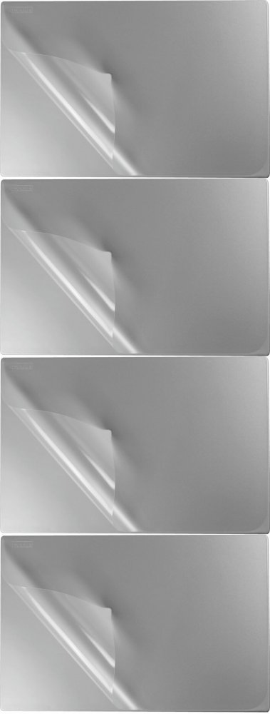 4x Podkład na biurko Biurfol, 380x580mm, z folią, srebrny