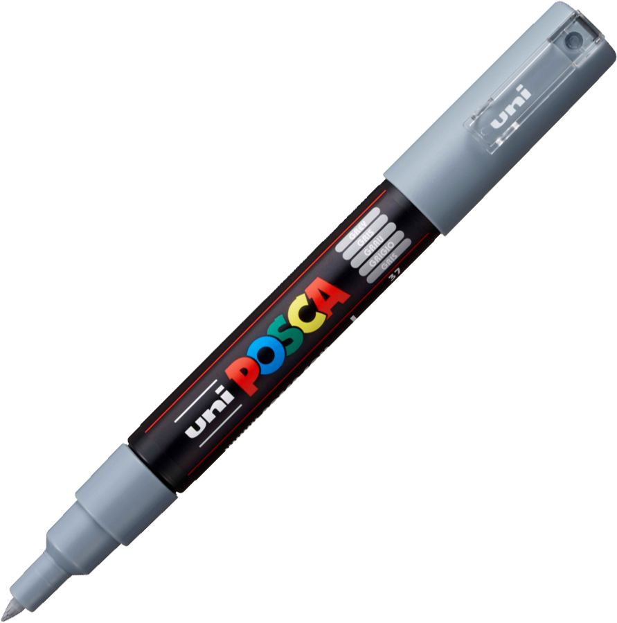 Marker Posca PC-1M, z farbą plakatową, okrągła, 0.7mm, szary