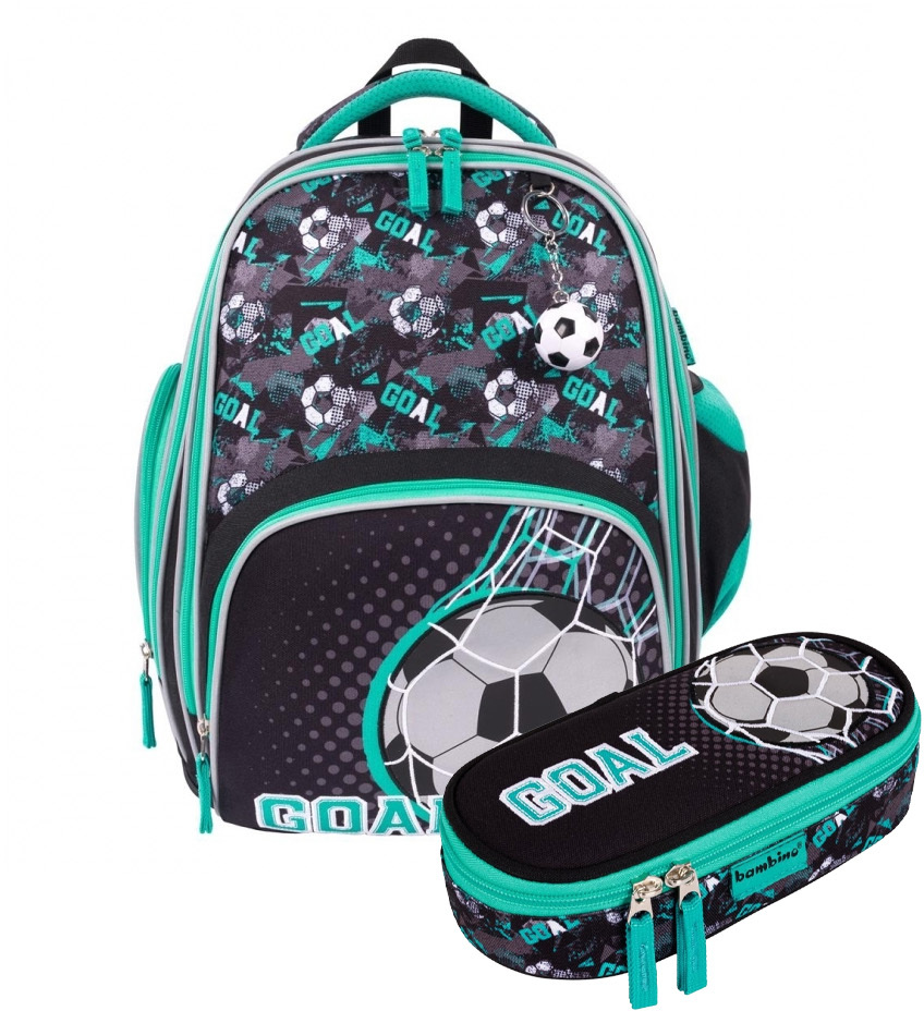 Zestaw: Plecak szkolny Bambino premium B8 Goal + piórnik szkolny Bambino PCL1 Goal