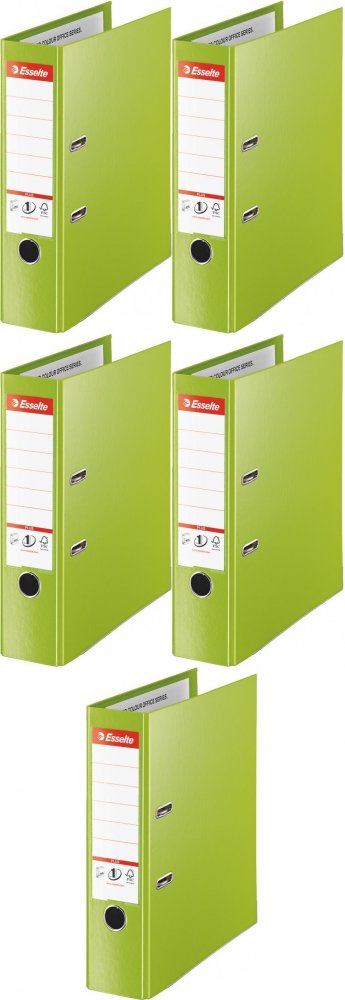 5x Segregator A4 Esselte No.1 Vivida Plus, 80mm, do 600 kartek zielony